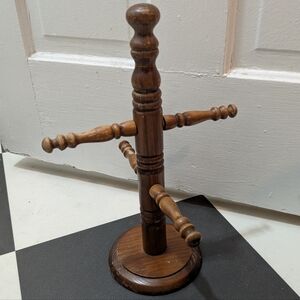 Vintage MCM Wooden Mug Holder Stand